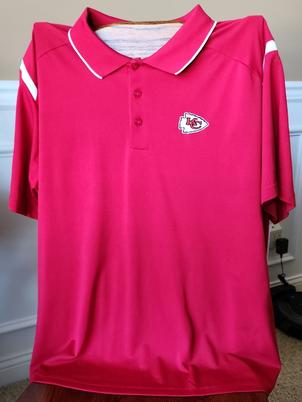 Men's XXL Red Kansas City Chiefs Arrowhead Football Polo Shirt